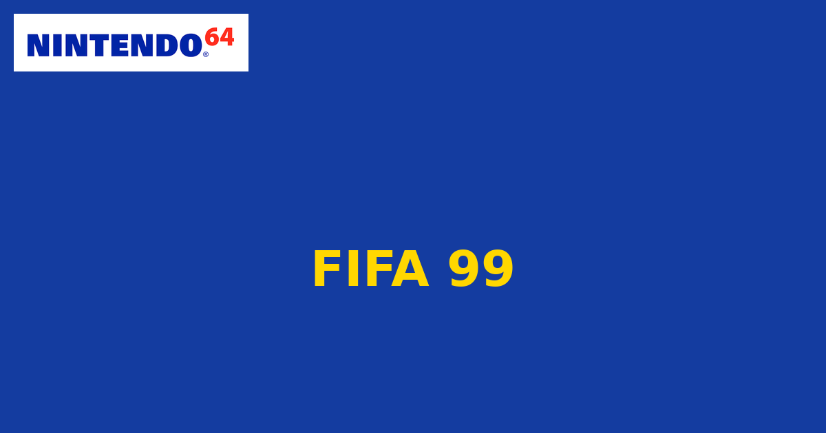FIFA 99 (Nintendo 64) generic cartridge label