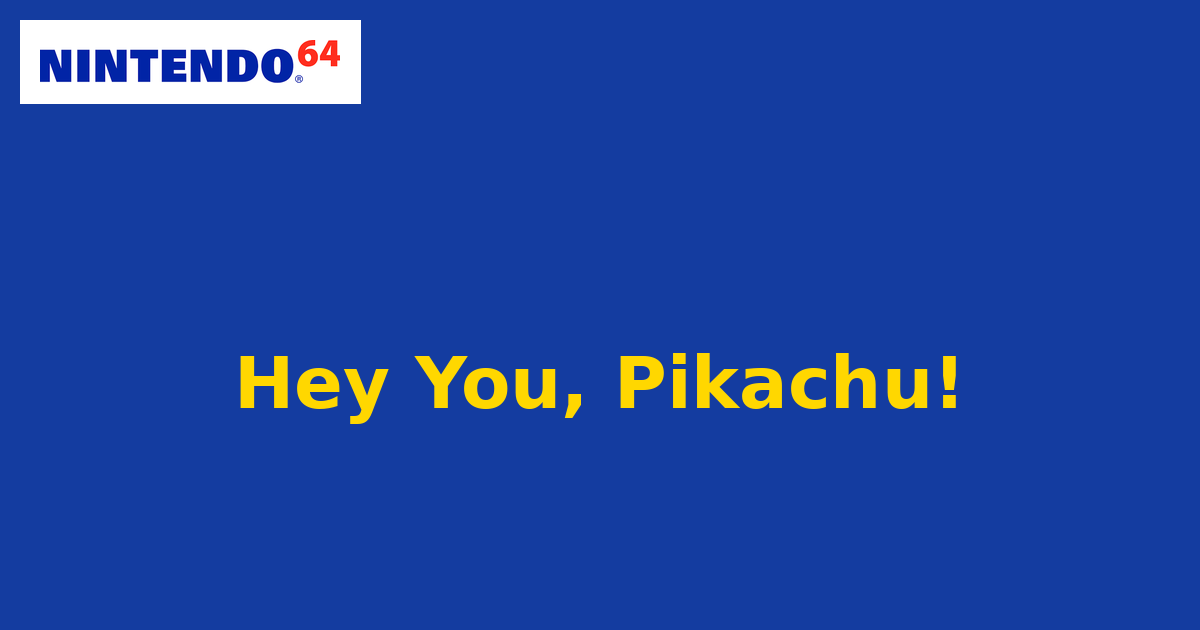 Hey You, Pikachu! (Nintendo 64) generic cartridge label