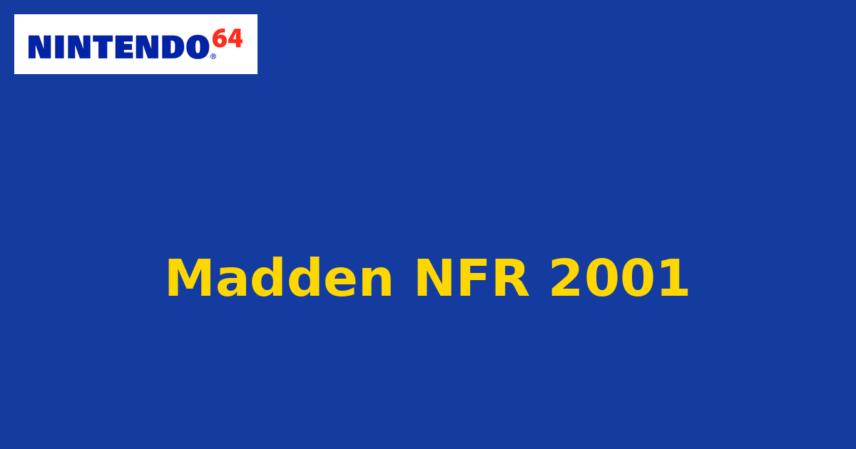 Madden NFR 2001 (Nintendo 64) generic cartridge label