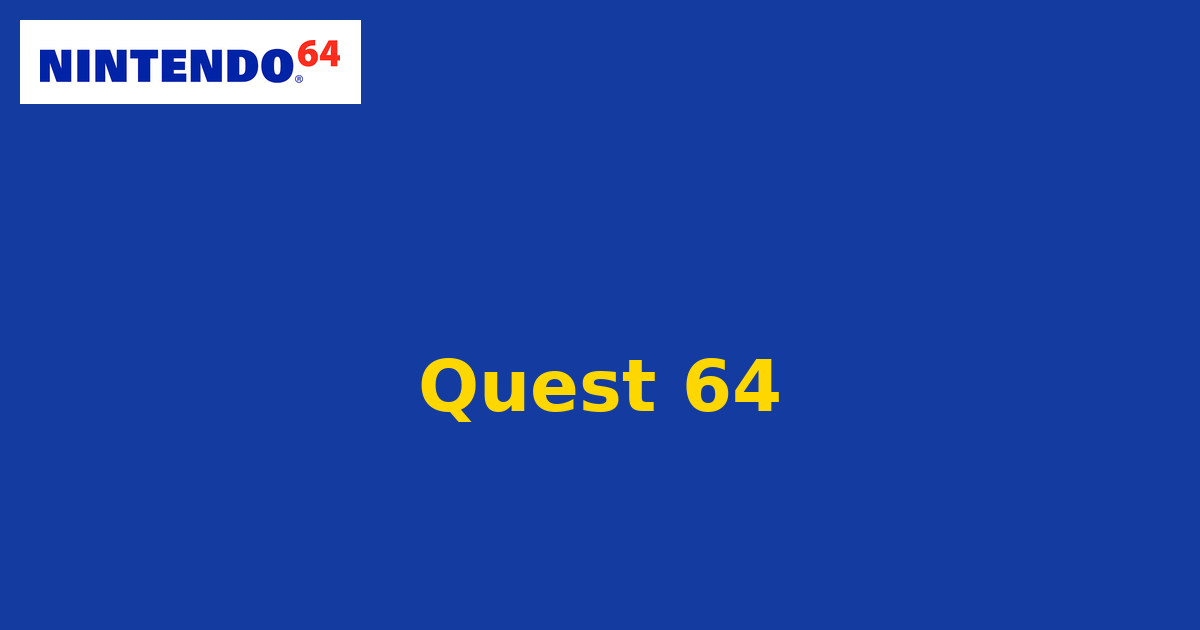 Quest 64 (Nintendo 64) generic cartridge label