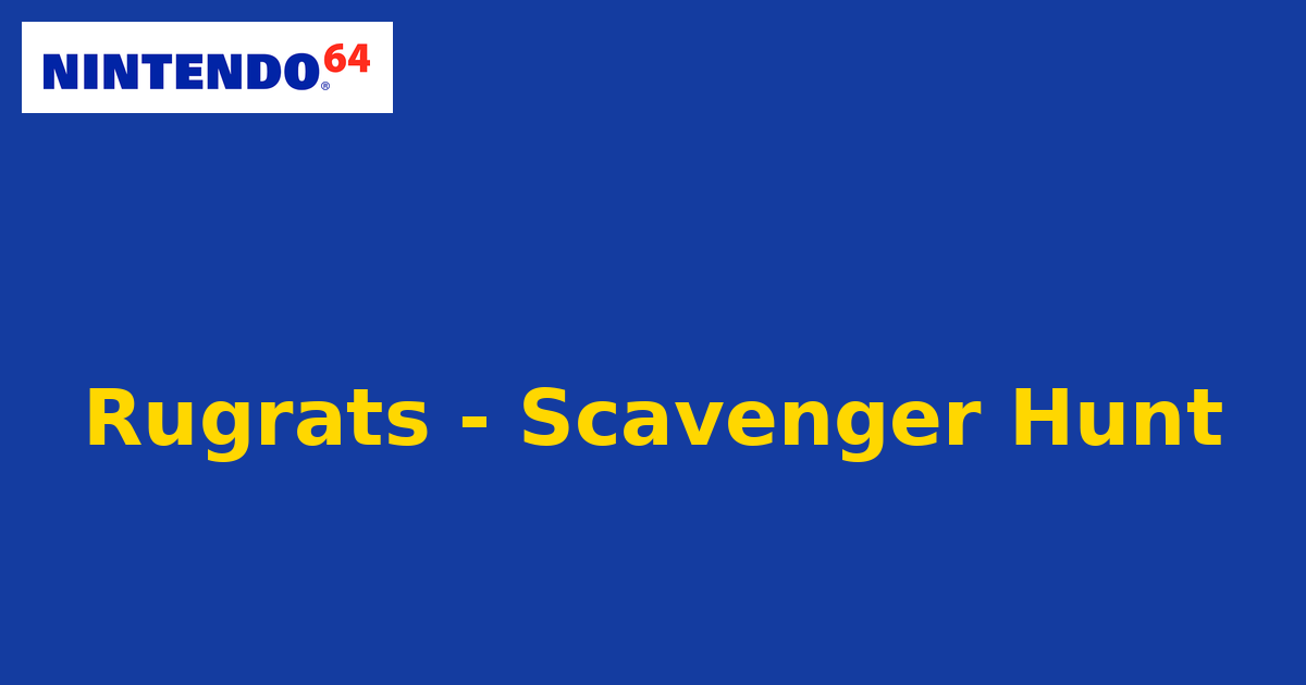 Rugrats - Scavenger Hunt (Nintendo 64) generic cartridge label