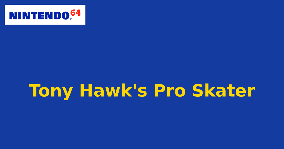 Tony Hawk's Pro Skater (Nintendo 64) generic cartridge label