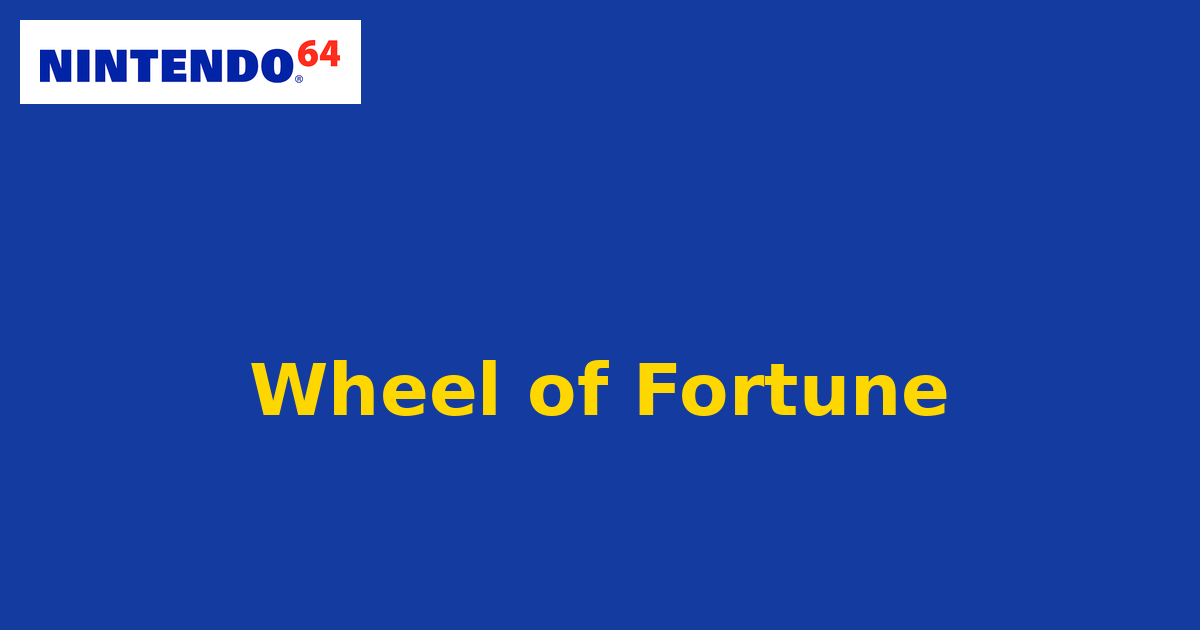 Wheel of Fortune (Nintendo 64) generic cartridge label