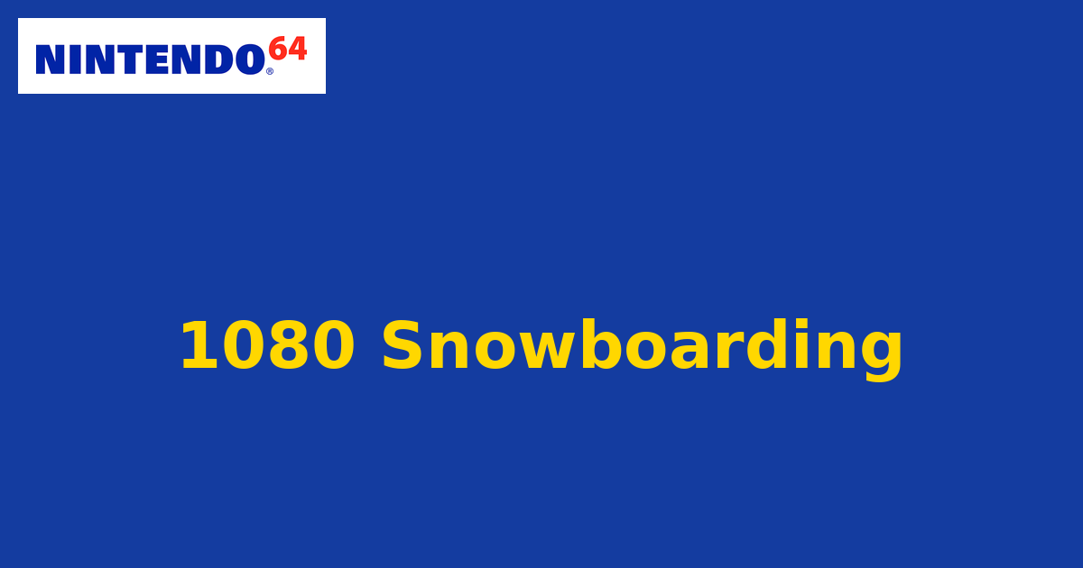1080 Snowboarding (Nintendo 64) generic cartridge label