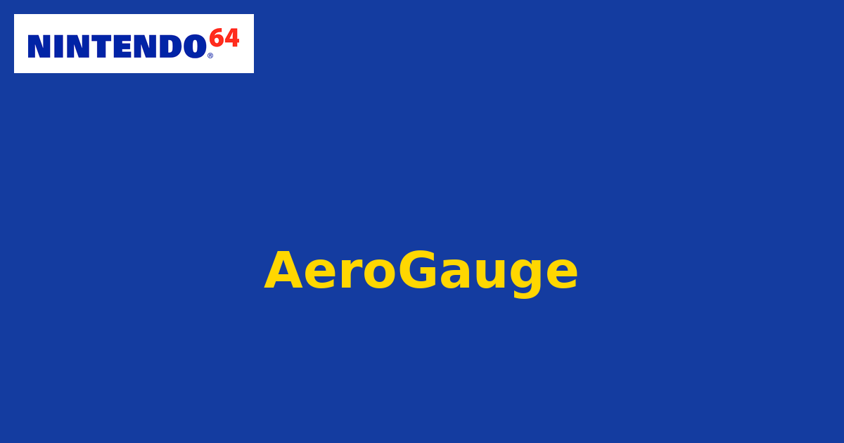 AeroGauge (Nintendo 64) generic cartridge label