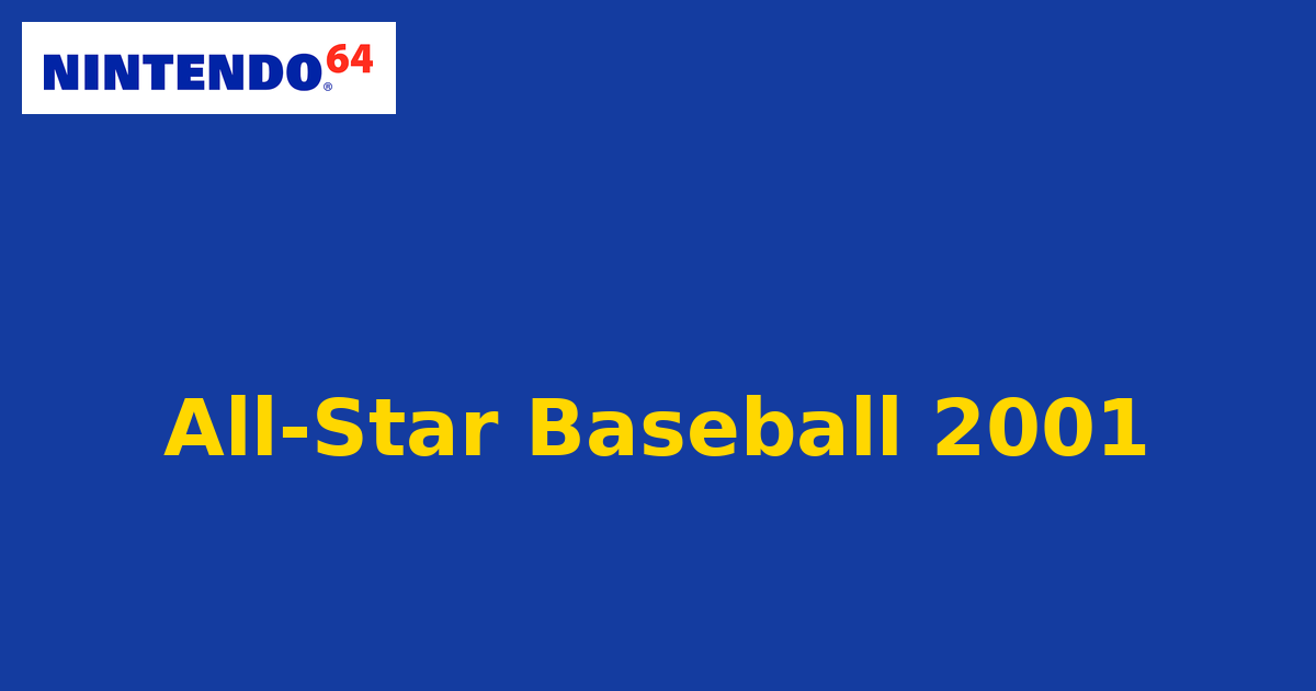 All-Star Baseball 2001 (Nintendo 64) generic cartridge label