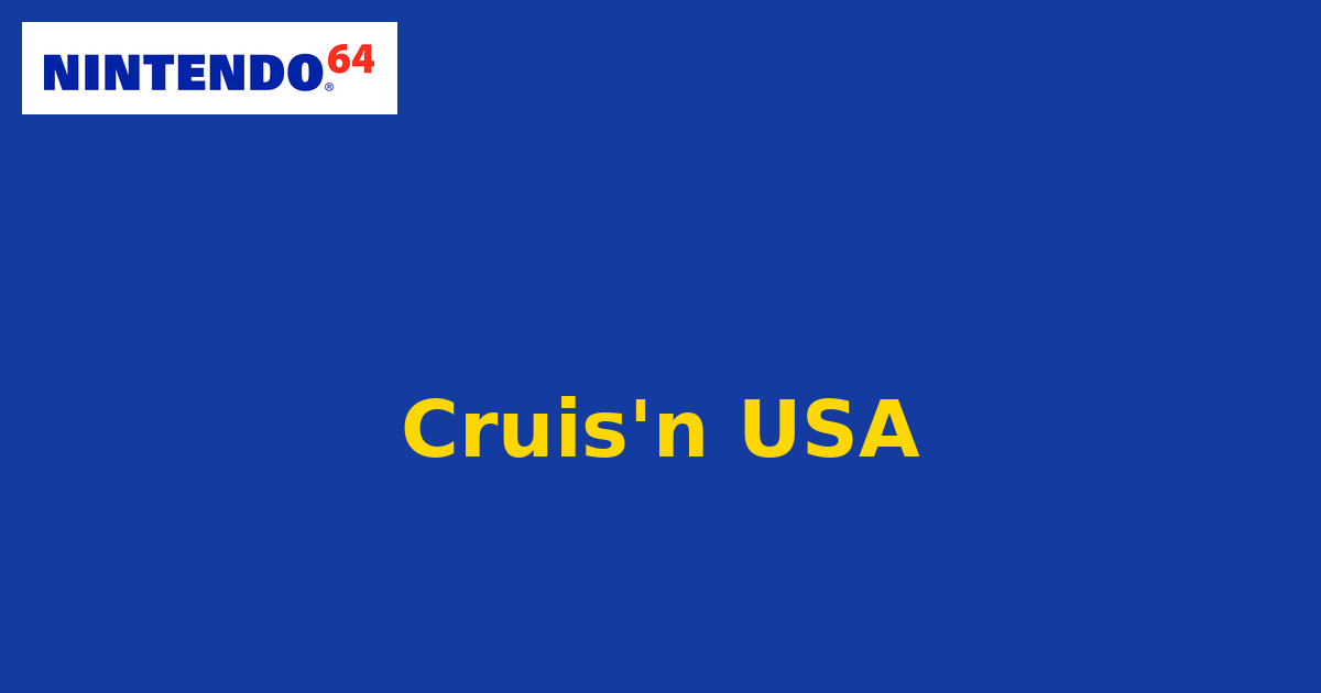 Cruis'n USA (Nintendo 64) generic cartridge label