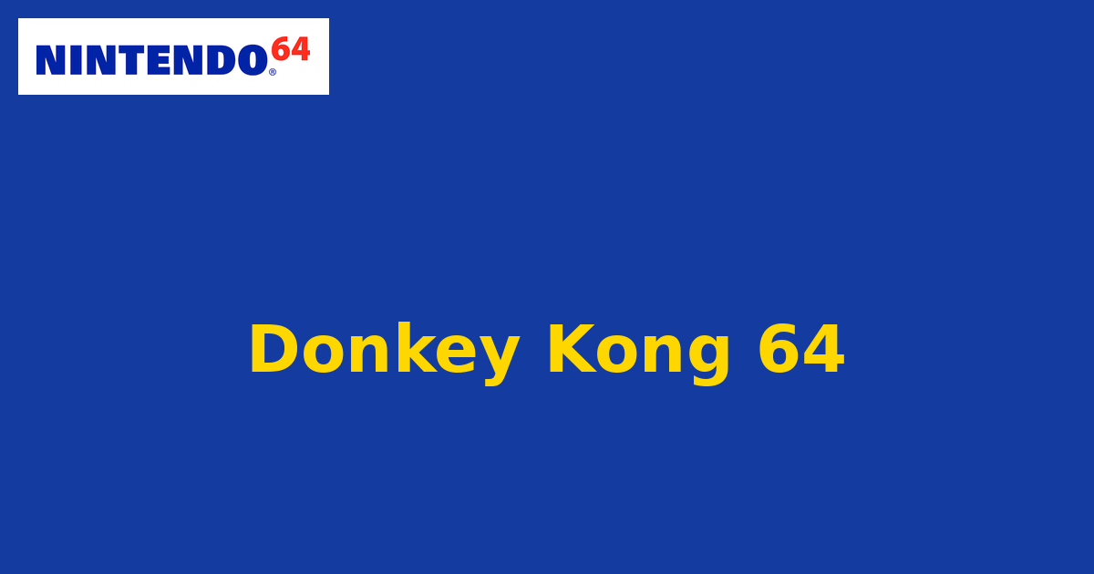 Donkey Kong 64 (Nintendo 64) generic cartridge label