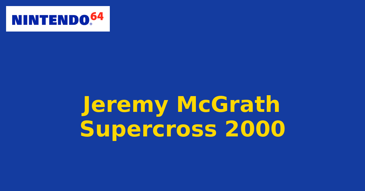Jeremy McGrath Supercross 2000 (Nintendo 64) generic cartridge label