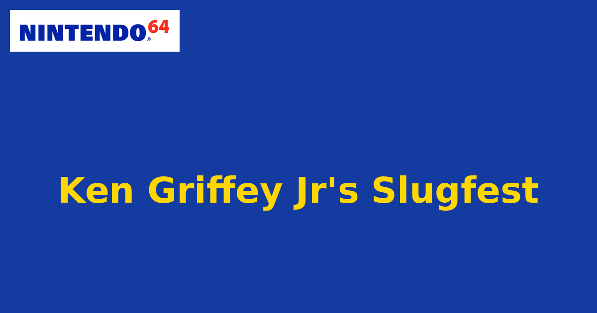 Ken Griffey Jr's Slugfest (Nintendo 64) generic cartridge label