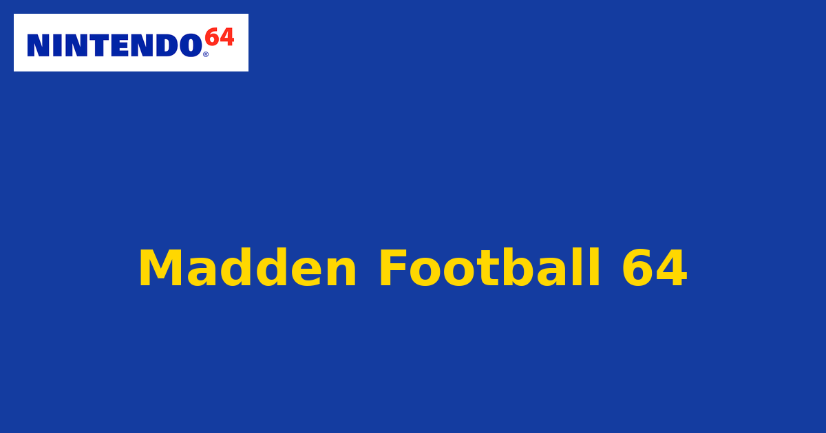 Madden Football 64 (Nintendo 64) generic cartridge label