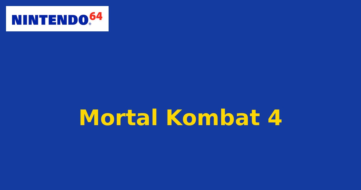 Mortal Kombat 4 (Nintendo 64) generic cartridge label