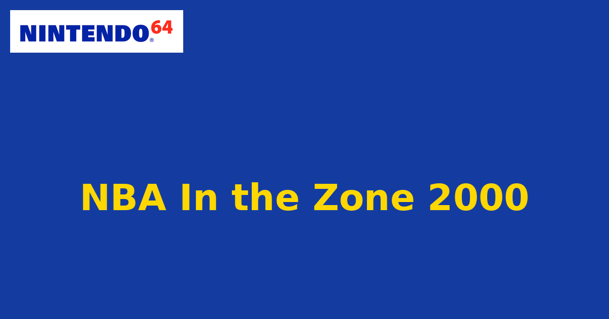NBA In the Zone 2000 (Nintendo 64) generic cartridge label