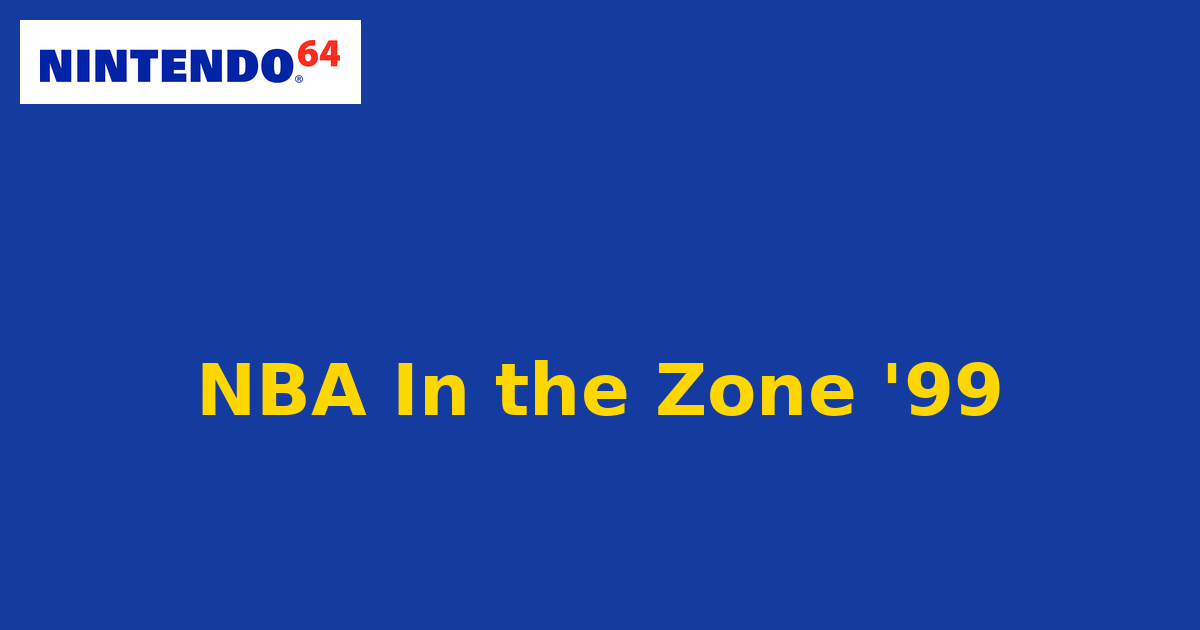 NBA In the Zone '99 (Nintendo 64) generic cartridge label