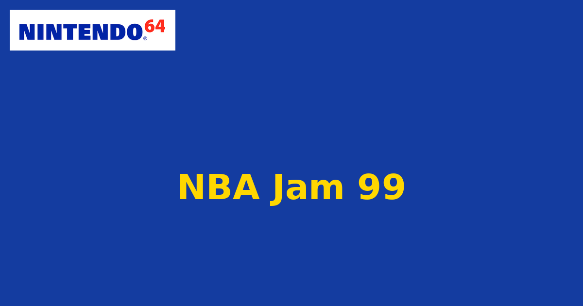 NBA Jam 99 (Nintendo 64) generic cartridge label