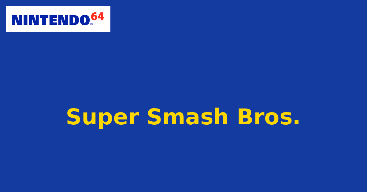 Super Smash Bros. (Nintendo 64) generic cartridge label